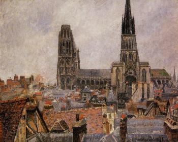 卡米耶 畢沙羅 The Roofs of Old Rouen, The Cathedral 卡米耶 畢沙羅 The Roofs of Old Rouen, The Cathedral